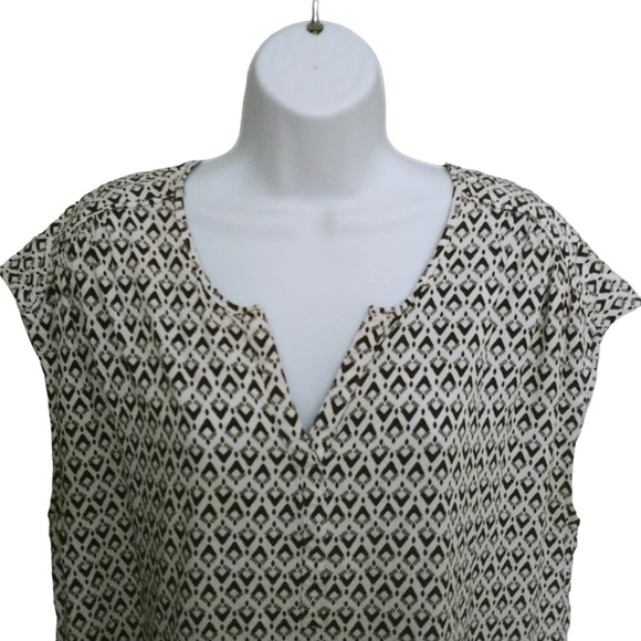 Nicole Miller Original Geometric Sleeves  Blouse Black White XXL - Picture 2 of 8